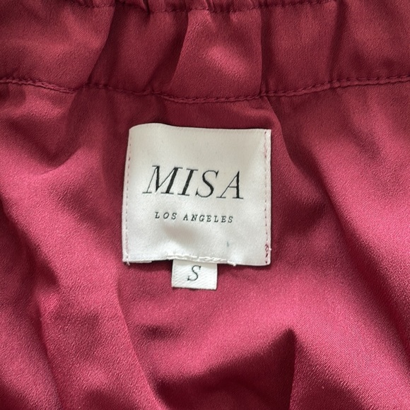 MISA Garnet Red Swiss Dot Maxi Dress - Size Small - Picture 10 of 15
